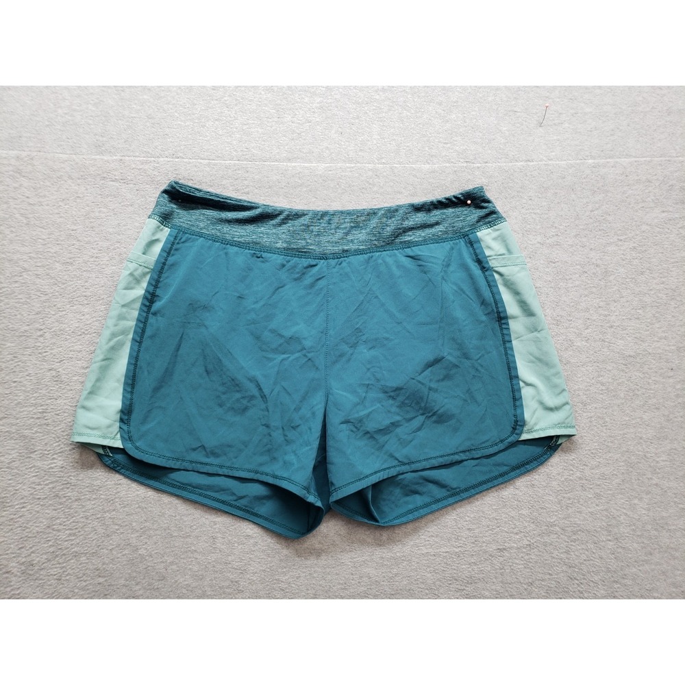 Old Navy Active Women Shorts XXL Blue Green Pull On Waistband Pockets Activewear